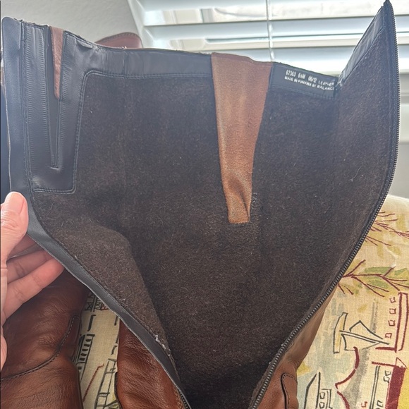 Clarks Mullin Spice Knee-High brown leather riding Boots - Picture 9 of 13